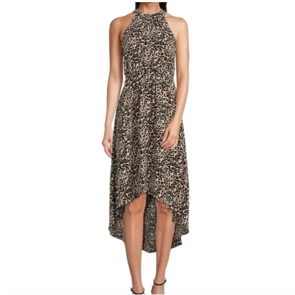 Vince Camuto Crepe Halter Neck High-Low Midi Dress size 2